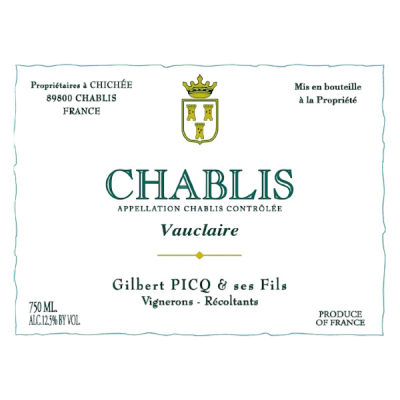 Gilbert Picq, Chablis, Vauclaire 2022 (12x75cl)