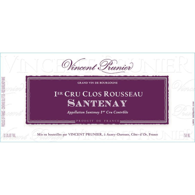 Vincent Prunier Santenay 1er Cru Clos Rousseau 2020 (6x75cl)