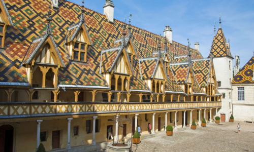 The most representative historic monument in Burgundy: The Hospices de Beaune, built in the C15th